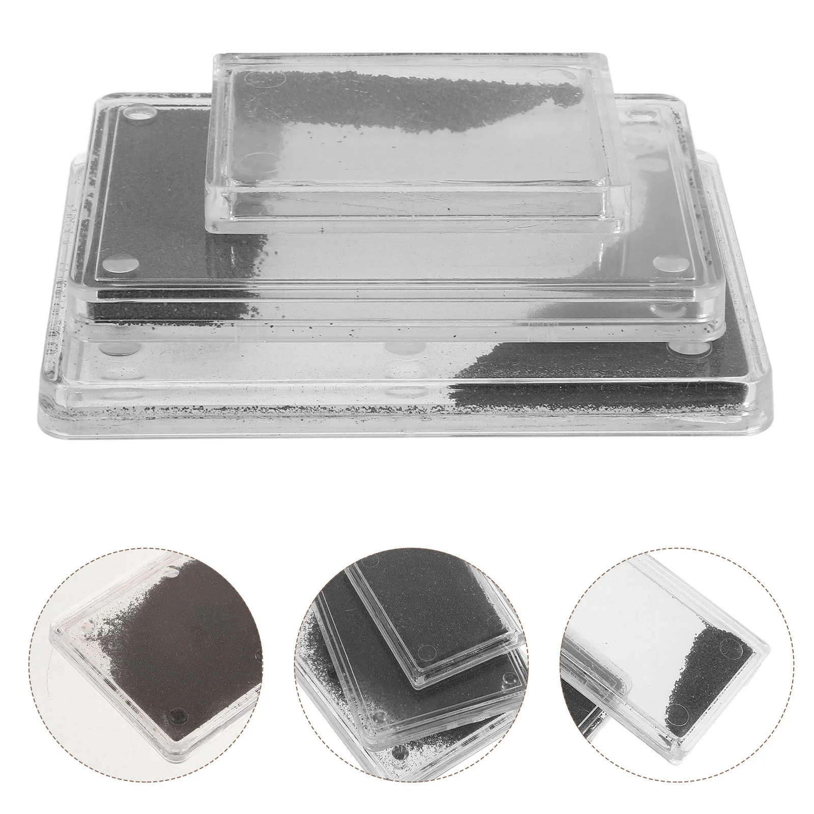 3 Pcs Magnet Iron Powder Box Non-slip Science Experiment Magnetic Sand for Kids Fillings Experiments Instrument Magnets