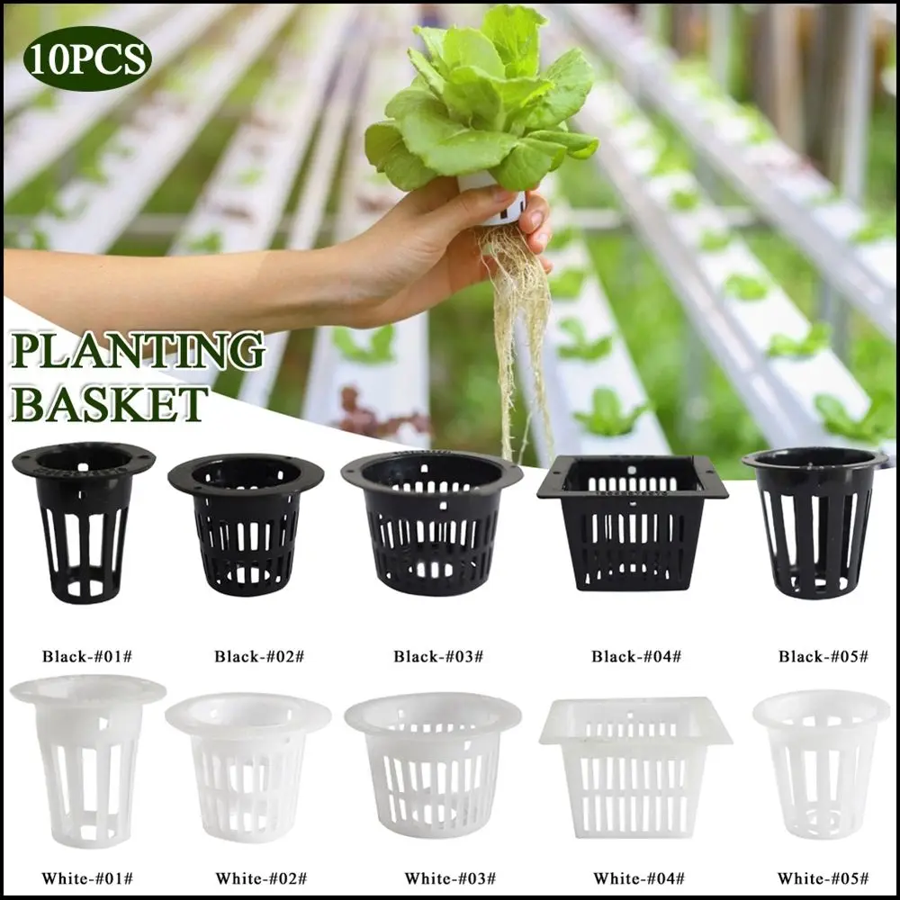 10pcs Multisize Durable Hydroponic Mesh Pot Net Convenient Aeroponic Plant Grow Basket Professional Garden Clone Accessories