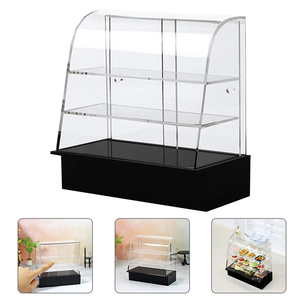 Mini Cake Counter Dessert Cabinet Dollhouse Display Miniature Bakery Kitchen Scenes Decor Decoration