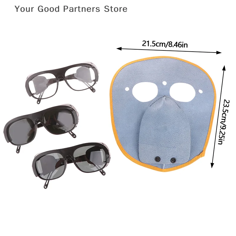 1 PC Cowhide หน้ากากเชื่อมแว่นตาเครื่องเชื่อมป้องกันใบหน้าหัวสวมใส่ Argon Arc Anti Burning Face เชื่อมหน้ากากป้องกัน