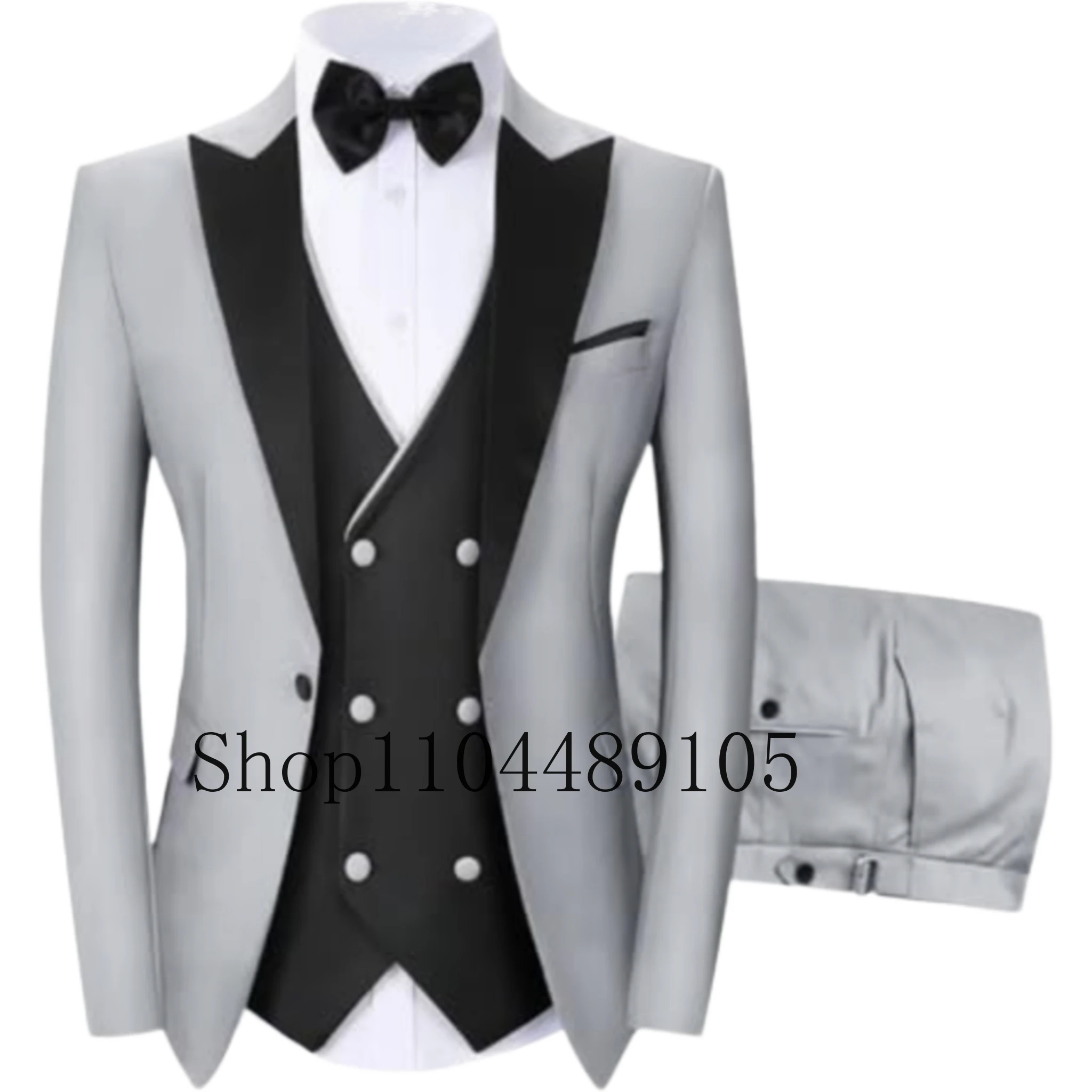 

Teal Green Suit for Men Three-piece Groom Suit Customized Regular Suit with Vintage Notch Lapel Summer Beach Wedding Parties