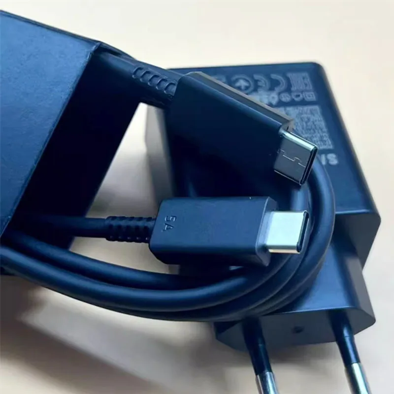 سامسونج S25 FE/edge الاتحاد الأوروبي/الولايات المتحدة شاحن 45 واط PD سوبر سريع مهايئ شحن لمجرة Z فليب أضعاف 7 6 5 4 3 S21 S22 S23 S24 نوت 20 الترا