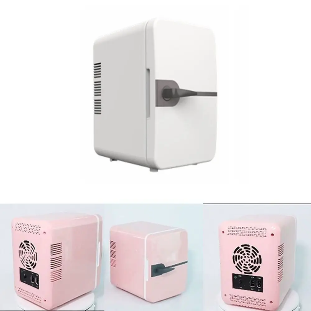 Compact Portable Car Refrigerator Lightweight with Ornate Handle Makeup Fridge Cooler Safe USB Charging 4L Mini Fridge Car