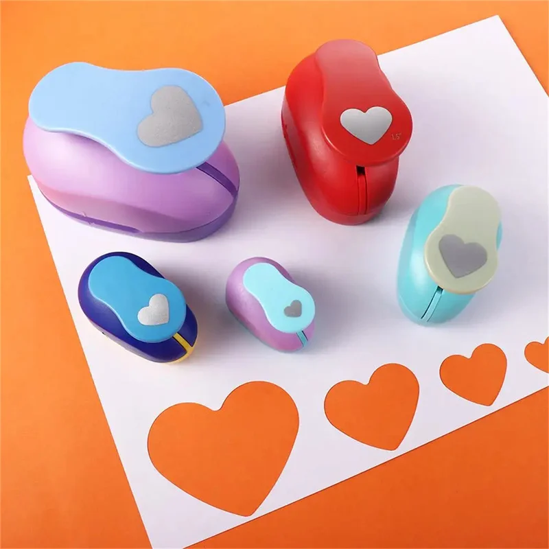 8/15/25/38/50mm Random Color Heart Punch DIY Embossing Punches Scrapbooking Machine Paper Cutting Hole Punch Rounder Cutter