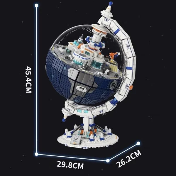 글로브 행성 이민 계획 빌딩 블록 장식, 창의적인 아이디어, 과학 교육 모델 장난감, DIY 장난감 장식 선물
