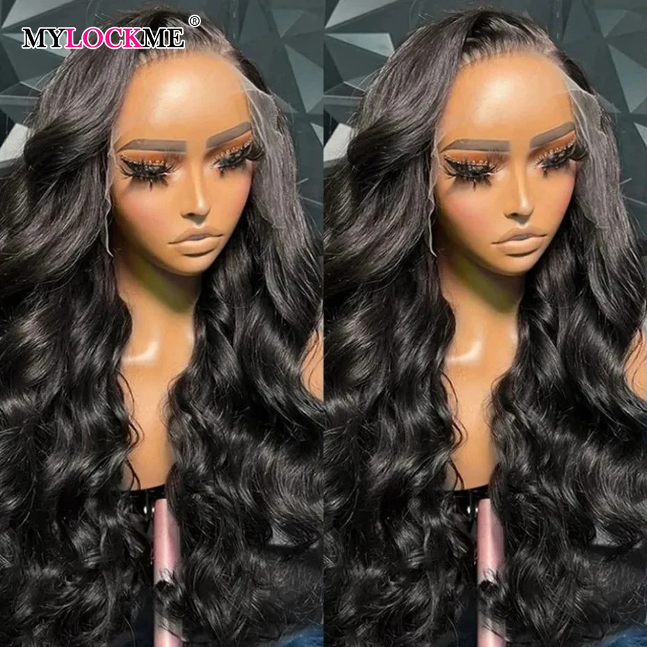 Body Wave 13x4 13x6 HD Transparent Lace Front Wig Human Hair 32 Inch Brazilian Remy Hair Lace Frontal Wigs For Women Pre Plucked