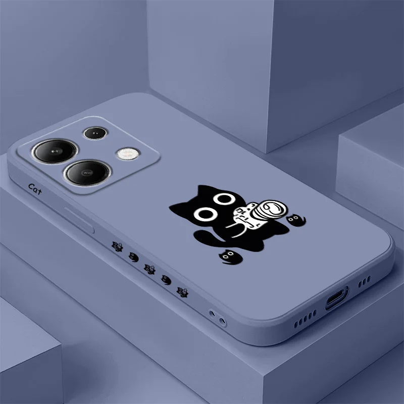 

Funny Cats Phone Case For Xiaomi Redmi Note 14 13 12 12S 11 11S 10 10S 9 9S 14C Pro Plus 4G 5G Liquid Silicone Cover