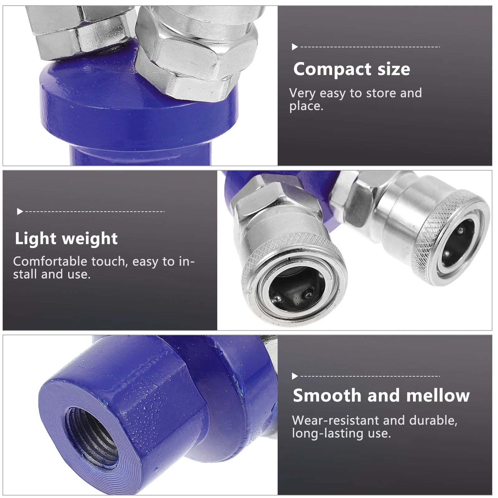 

2pcs Pneumatic Self-locking Coupling Nickel-plated Iron High Compressor Splitter Quick Connector Multi-pipe Air
