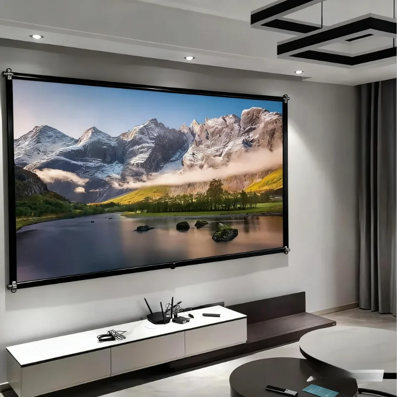 

XIAOHUI Hotel Apartment Home 100inch Picture Frame Screen Wall-mounted Wall Frame Projector Screen Projector Accessories