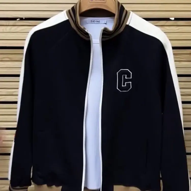 Spring new versatile sports and leisure suit men's stand-up collar jacket fashionable and handsome suit