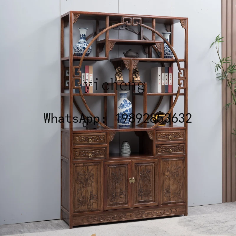 X4  Bogu Rack Chinese Style Antique Furniture Tea Display Cabinet Living Room Partition Solid Wood Multi-Compartment Cabinet