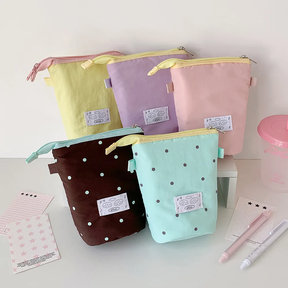 Transformer Pencil Bag Case Fold Pen Pouch Solid Color Pink Green Ruler Holder Organizer School Supplies Stationery Storage INS