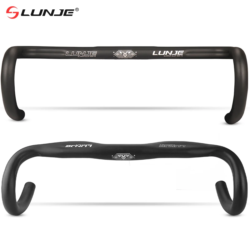 LUNJE Ultralight Road Bike Handlebar Bicycle Handle Racing Drop Bar Bicycle Reduce Resistance Bent Handlebar Bike Parts