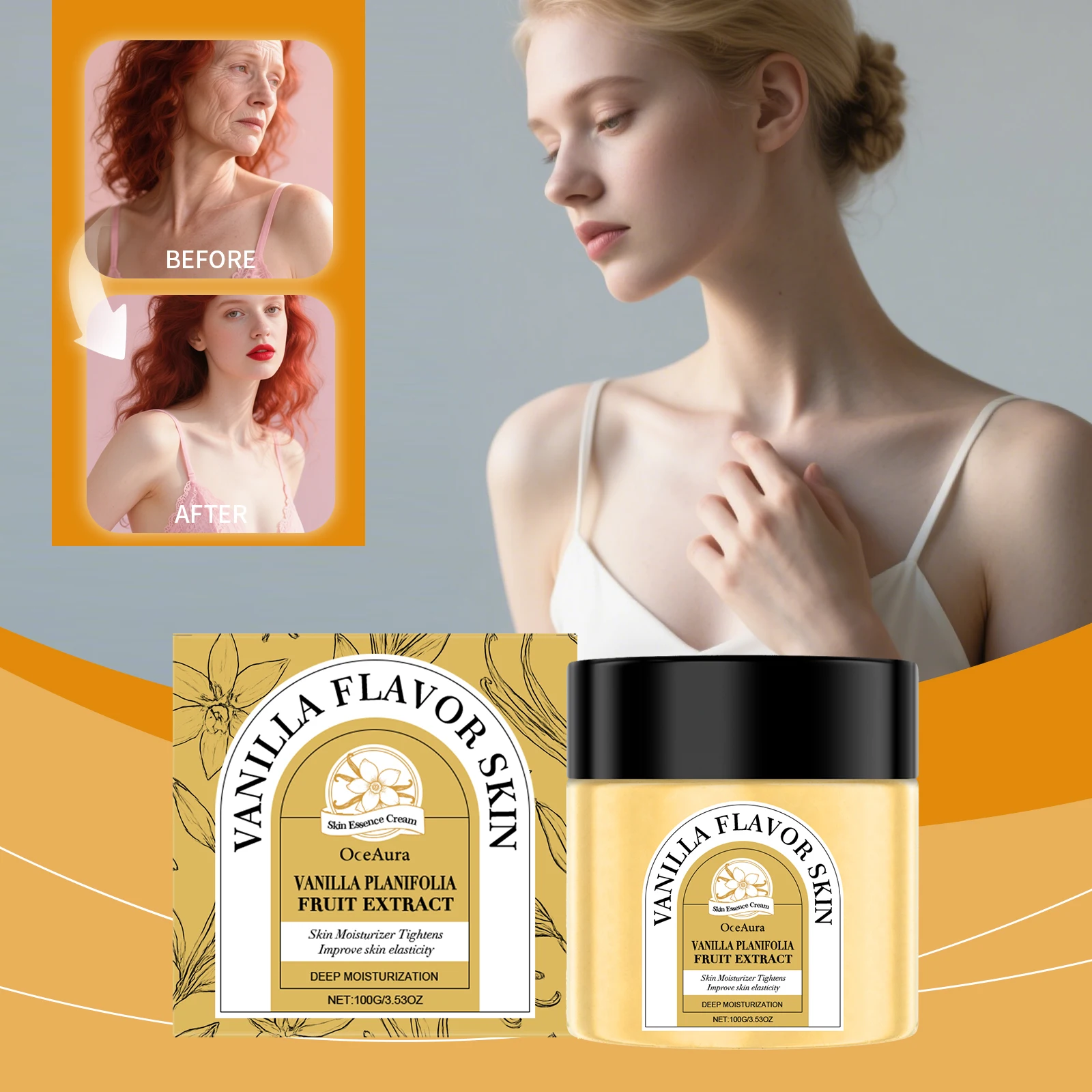 كريم الجسم بزبدة الشيا للبشرة الجافة لوشن ترطيب عميق زبدة الجسم المغذي مع مستخلص الفانيليا العناية بالبشرة الناعمة تدوم طويلاً