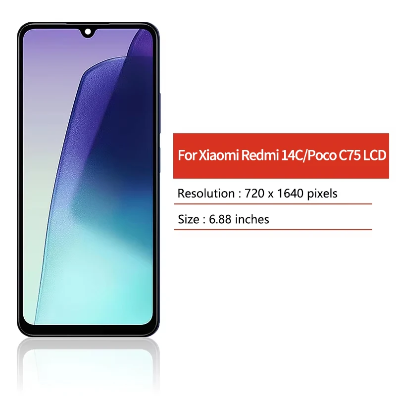 6.88'' AMOLED Wyświetlacz LCD z ekranem dotykowym i digitizerem do Xiaomi Redmi 14C 2411DRN47C / Poco C75 2410FPCC5G - Zamiennik — zdjęcie produktu 2