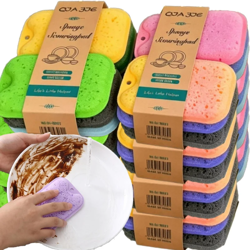 24/1Pcs Soft Sponge Absorbent Clean Rub Rust Scouring Pad Household Kitchen Dish Washing Cleaning Brush Sponge Accessories