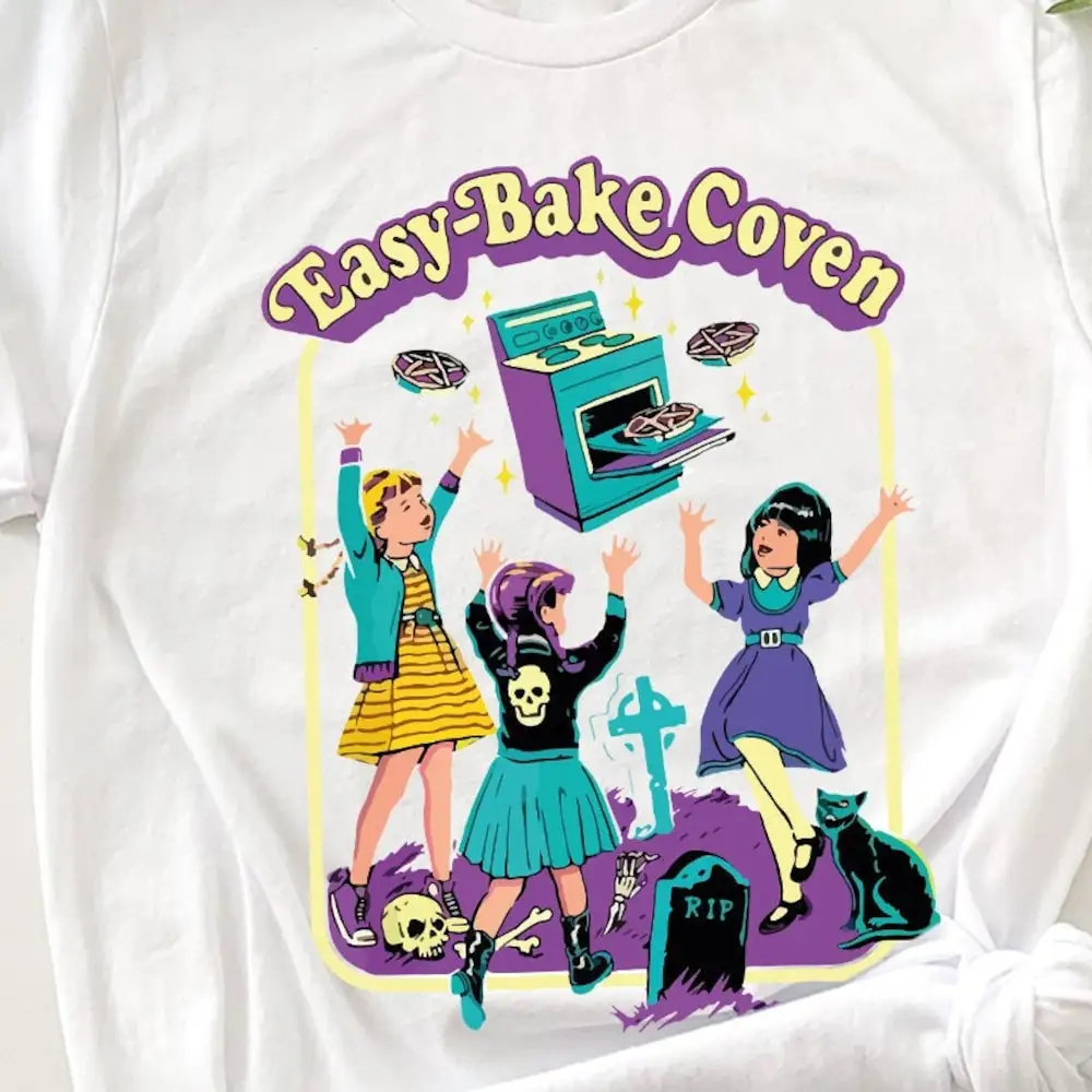 

Ретро Хэллоуин футболка легко испечь Coven Винтаж 90-х подходящая счастливая