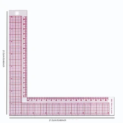 Linijka do pikowania do cięcia odzieży z tworzyw sztucznych do szycia akcesoria patchworkowe narzędzia krawieckie rękodzieło łuski do rysowania materiały w kształcie L