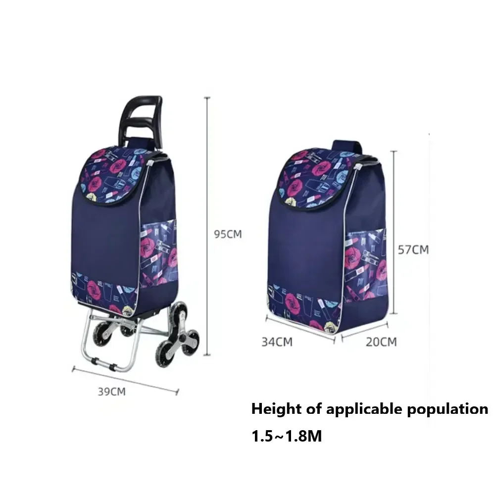 All Terrain Stair Climbing Cart 접이식 카트  Hand Truck with Bungee Cord Portable Folding Cart for Upstairs Cargo with Bag