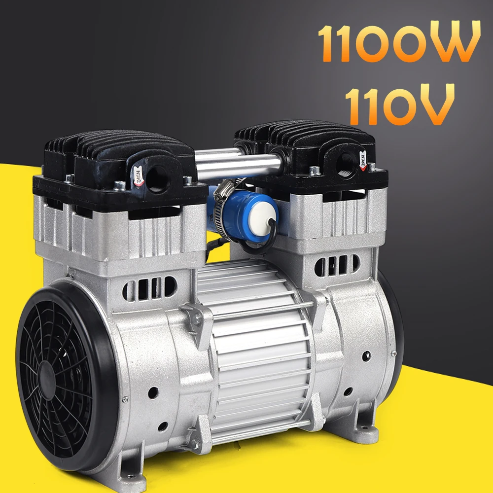 

110V Oil-free Silent Air Pump Vacuum Pump Air Compressor Head Small Air Pump Head Motor Countertop