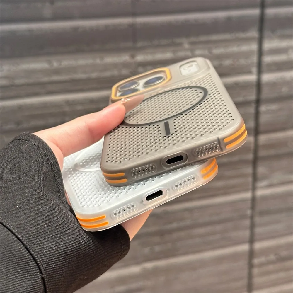 Per iphone17pro Custodia magnetica ultra sottile con dissipazione del calore cava per iPhone 17 Air 16 13 17 Pro Max 15 14 Plus Magsafe Cover