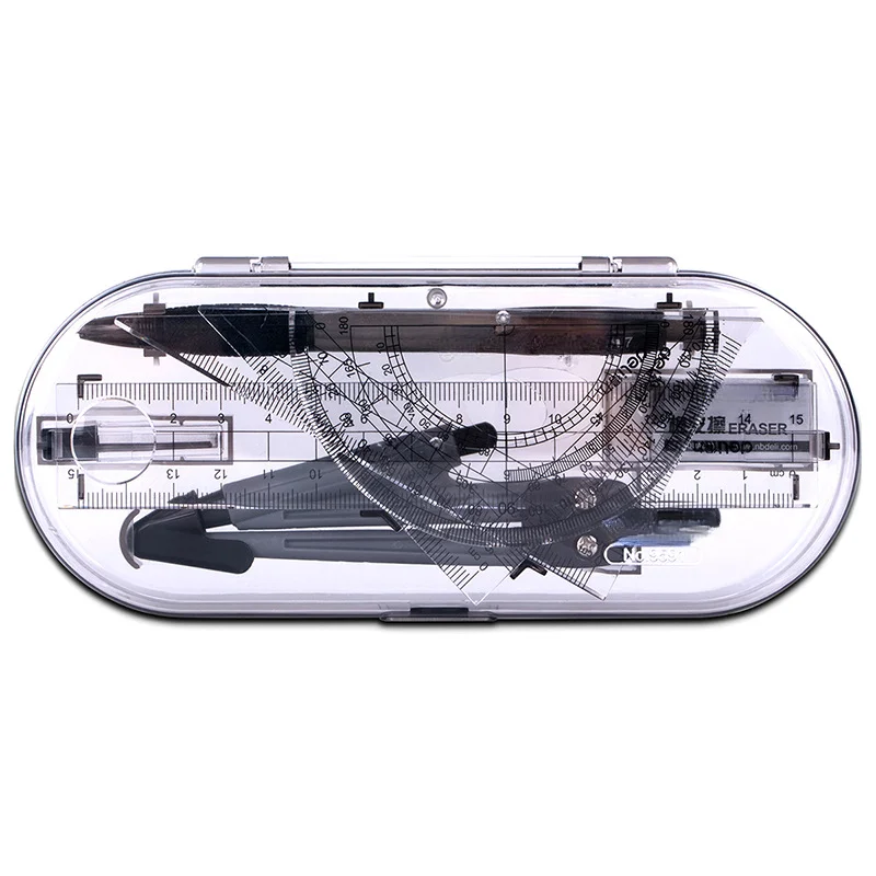 ยางลบสามเหลี่ยมวาดรูปโปรแทรกเตอร์8ชิ้น/เซ็ตเซ็ทยางลบคณิตศาสตร์ไม้บรรทัดสำหรับนักเรียนอุปกรณ์การเรียน