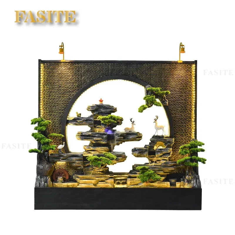 Modern Water Curtain Wall Fountain Indoor Outdoor Garden Rockery Fish Pond Landscape Decoration Entrance Partition Screen