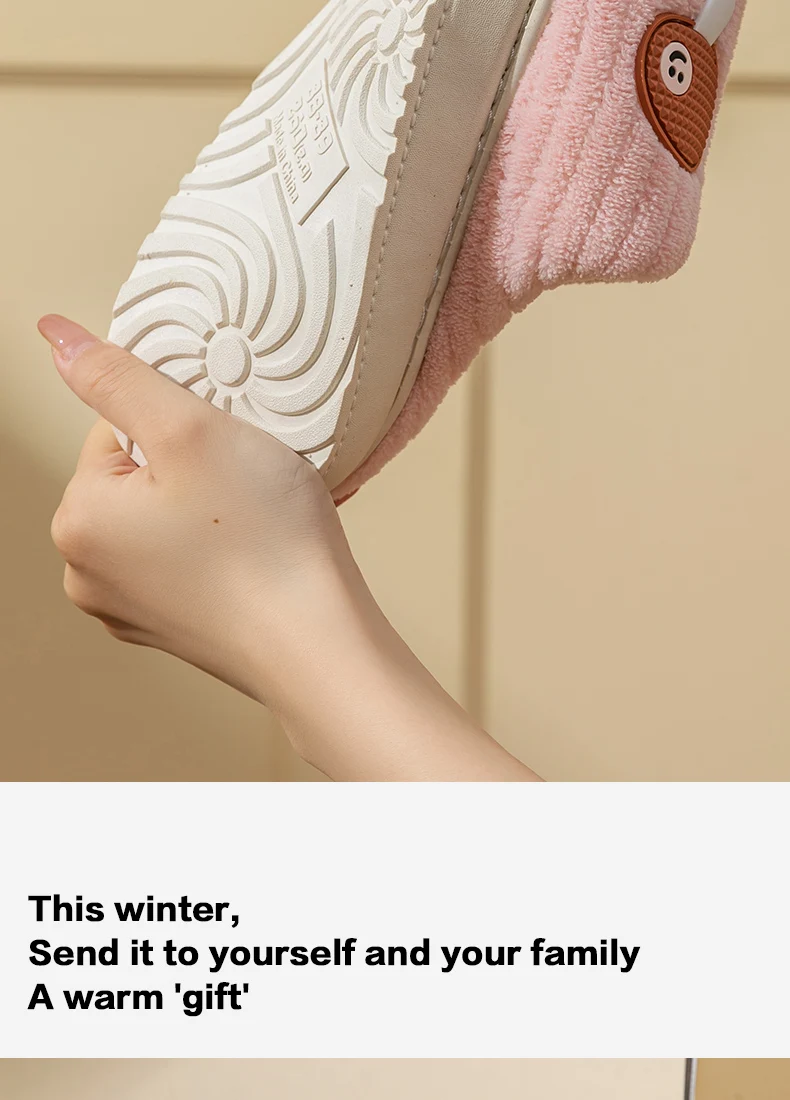 Niedliche Pilz-Winterhausschuhe für Damen und Herren, gestreifte Cord-Hausschuhe, weiches Plüschfutter, rutschfest, für den Innenbereich, Schlafzimmer, Bodenpantoffeln – Detail 12
