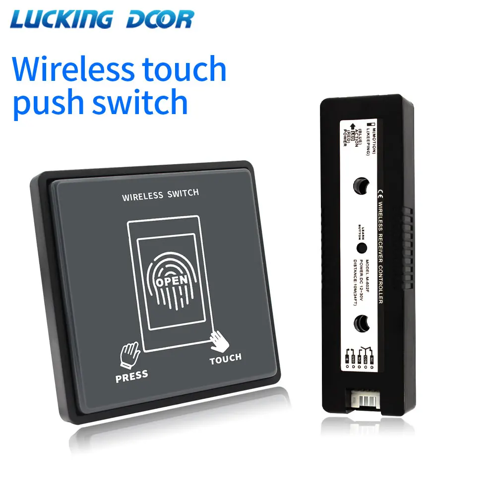 

Touch Auto Remotely Control Door Switch Exit Button for Access Control System 2.4G Wireless Door Release Switch With Receiver