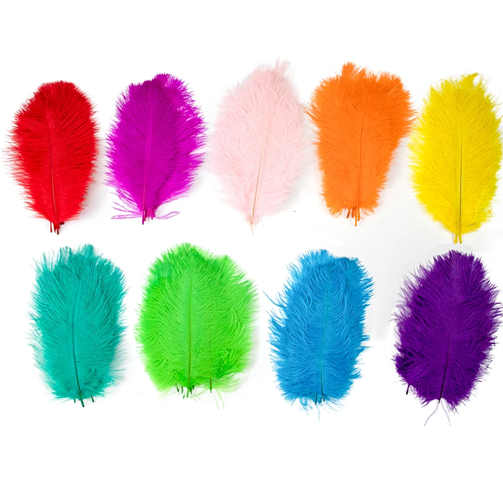 10Pcs/Lot Multicolour Ostrich Feathers Wedding PartyTable Centerpieces Vase Decor Carnival Plumas for Crafts Jewelry Making