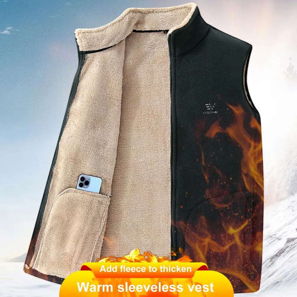 Plus Size Cashmere Men Sleeveless Vest Jackets Fashion Wool Male Cotton-Padded Coats Warm Waistcoats Clothing 4XL