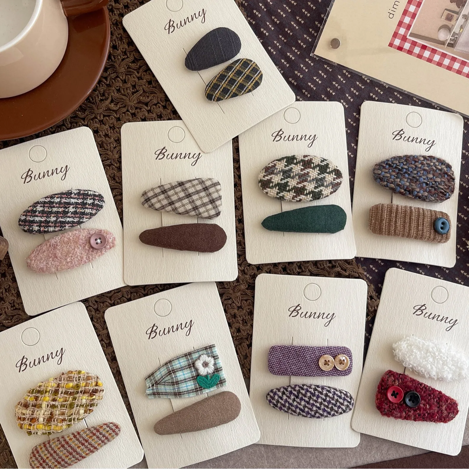 Kids Hair Clips 2PCS Early Fall Nature Themed Button Style Hairpins for Girls Baby Fine Hair Management