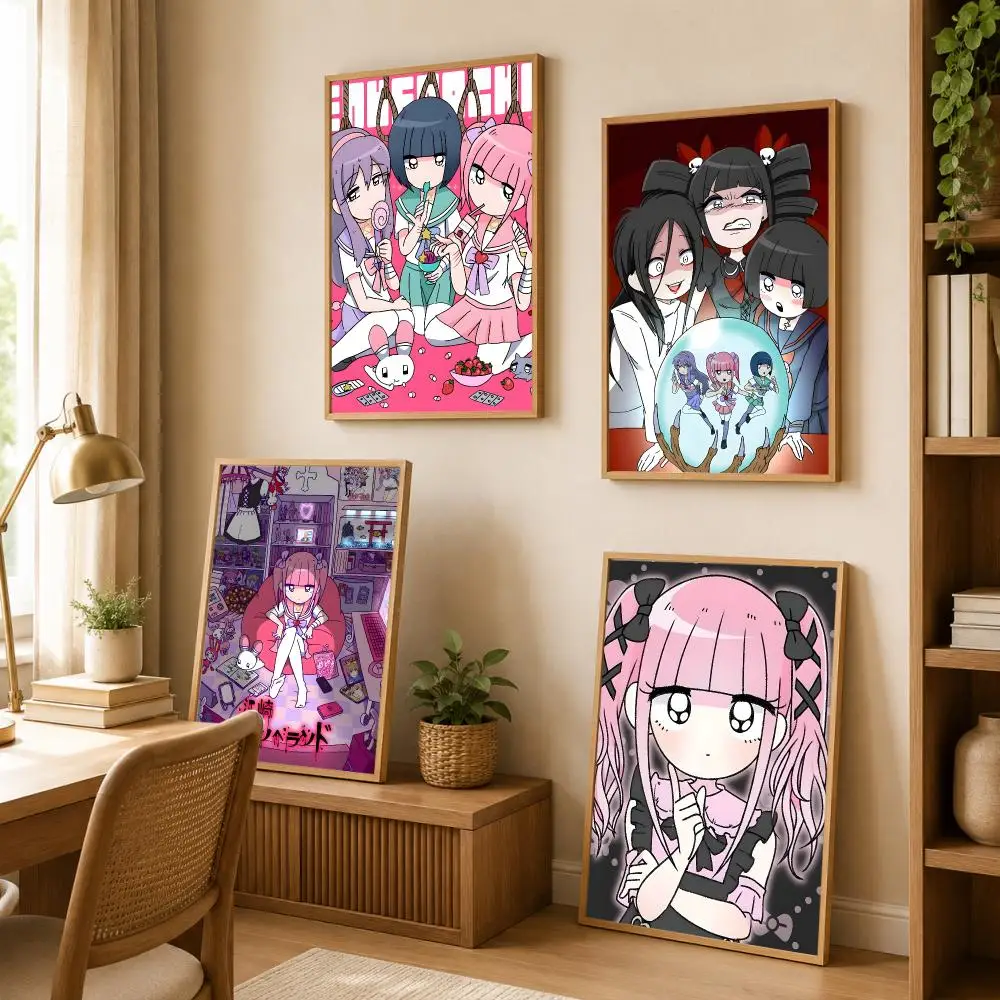 Cartoon M-Menhera Chan Poster Modern Art Wall Stickers HD Painting Self Adhesive Wall Decals for Bedroom Living Room Home Decor
