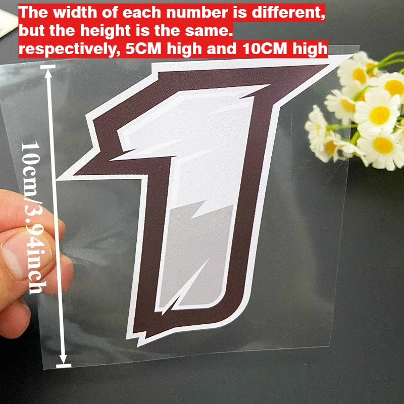1PC Arabic Numerals Motorcycle Sticker Waterproof for Motorbike Helmet Box Windshield Electric Scooter Front Fairing Vinyl Decal