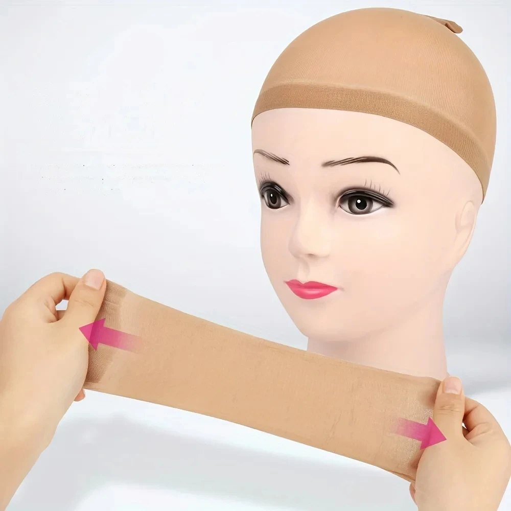 

2pcs/10pcs HD Wig Caps Non-Slip Stretchy Stocking Nylon Wig Caps For Women Soft And Breathable Close End Invisible Nude Wig Caps