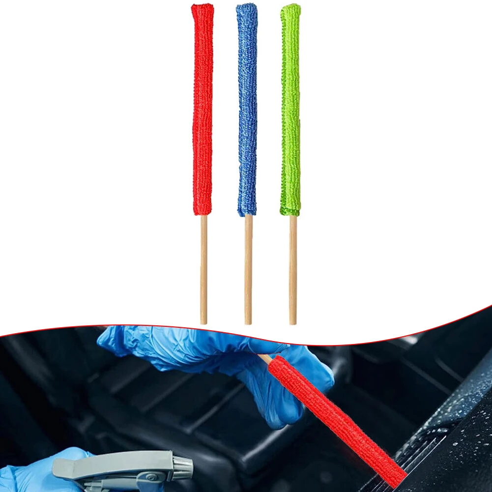 Escova De Limpeza De Microfibra Para Carro, Ar Condicionado De Ventilação, Grelha De Limpeza, Punho Longo, 3PCs