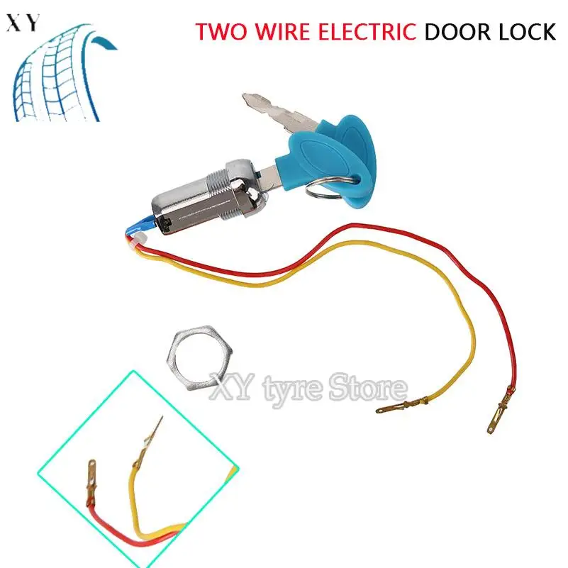 

Wire key start ignition switch control key Two-wire electric door lock electric bicycle lock kit electric scooter atv