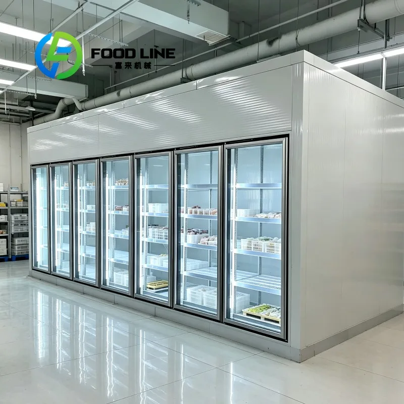 Commercial Glass Door Display Chiller Room Independent Cooling Zones Realize Separate Storage Of Drinks, Pastries Fresh Fruits