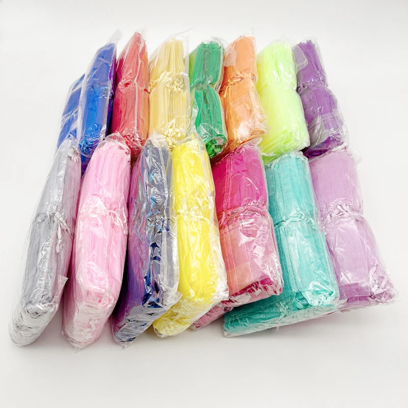 

50pcs Organza Gift Bag 7x9cm Small Gift Bag Wedding Packaging Jewelry Storage Bags Drawstring Organza Bags Mesh Sachet Pouches