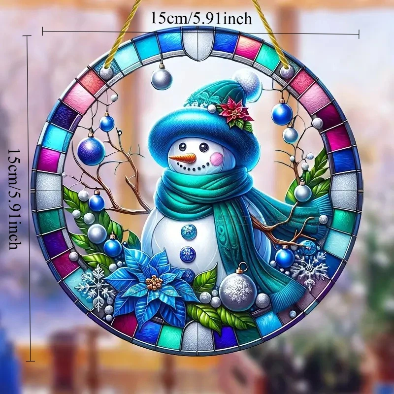 Il disco decorativo acrilico da appendere alla finestra in vetro colorato di Babbo Natale è molto adatto per - Soggiorno, camera da letto e esterno c