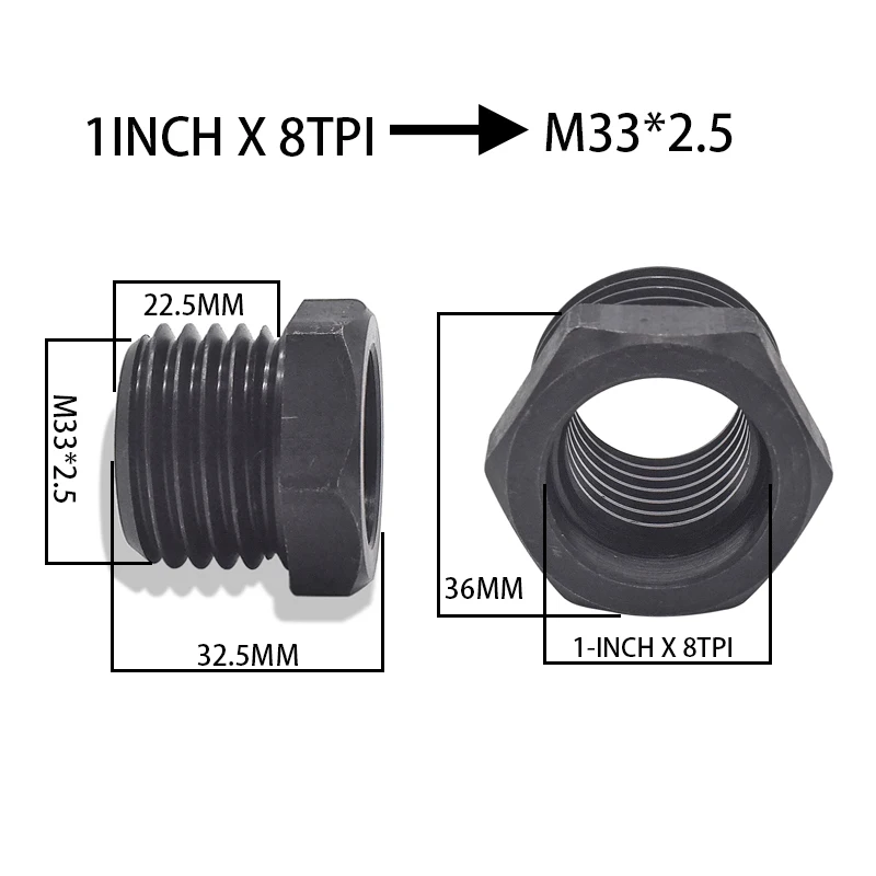 Adaptateur de mandrin de tour à bois 1-8TPI à M33X3.5