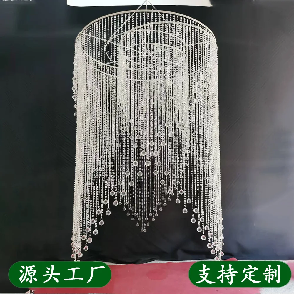 New wedding props acrylic crystal bead curtain chandelier window stage wedding venue decoration lights