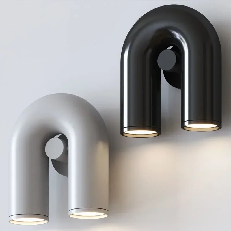 

Italy Design Led Wall Lamp U-shaped Background Sconces Light Hotel Bedroom Living Room Corridor Wall Decor
