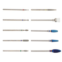 10 Pcs Tungsten Steel Grinding Heads Small S B Bits Tools for Manicure Pedicure Dust Free Nail Shaper Cuticle Remover