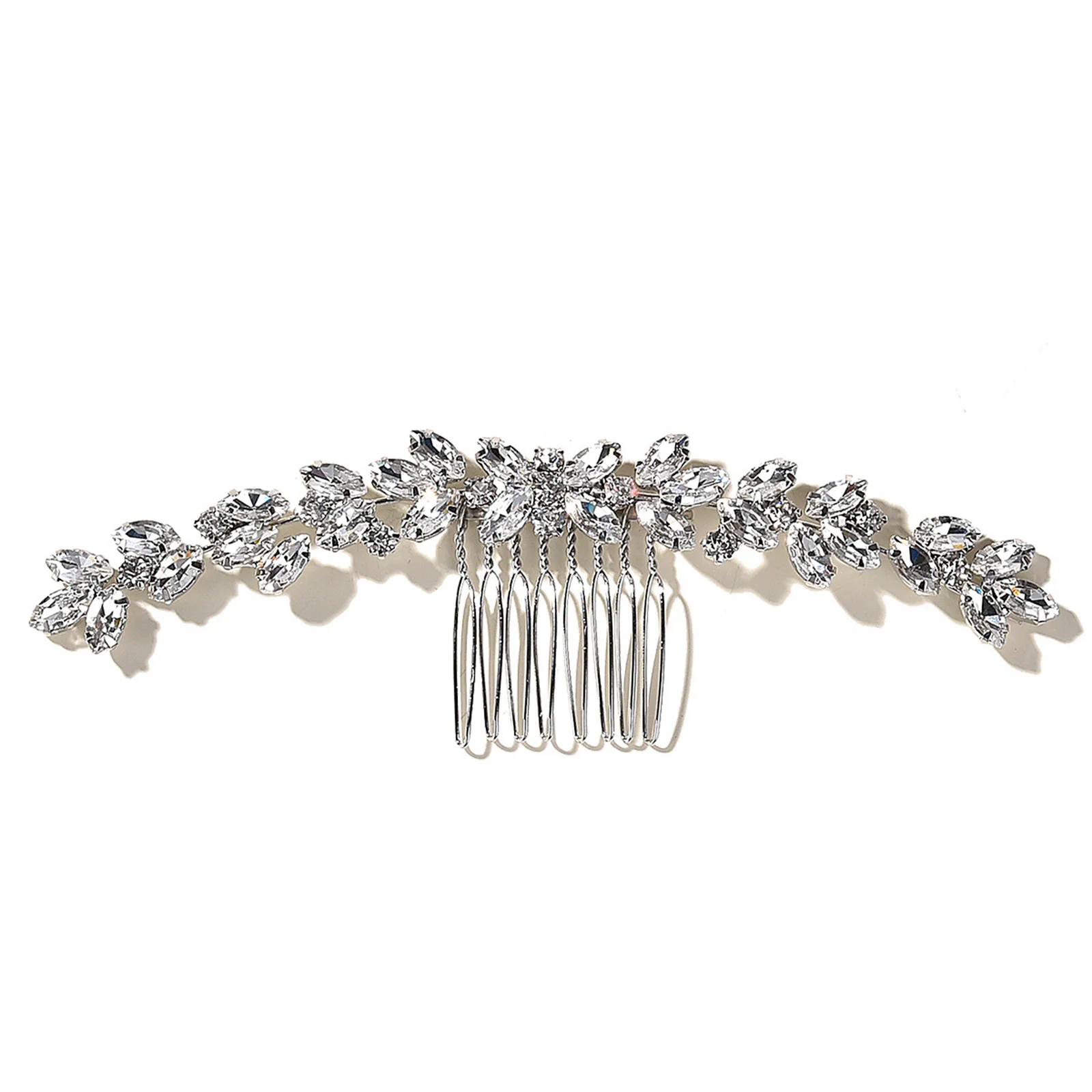 Crystal Leaves Wedding Hair Pins Alloy Diamante Hair Combs for Women Girls Hair Ornament