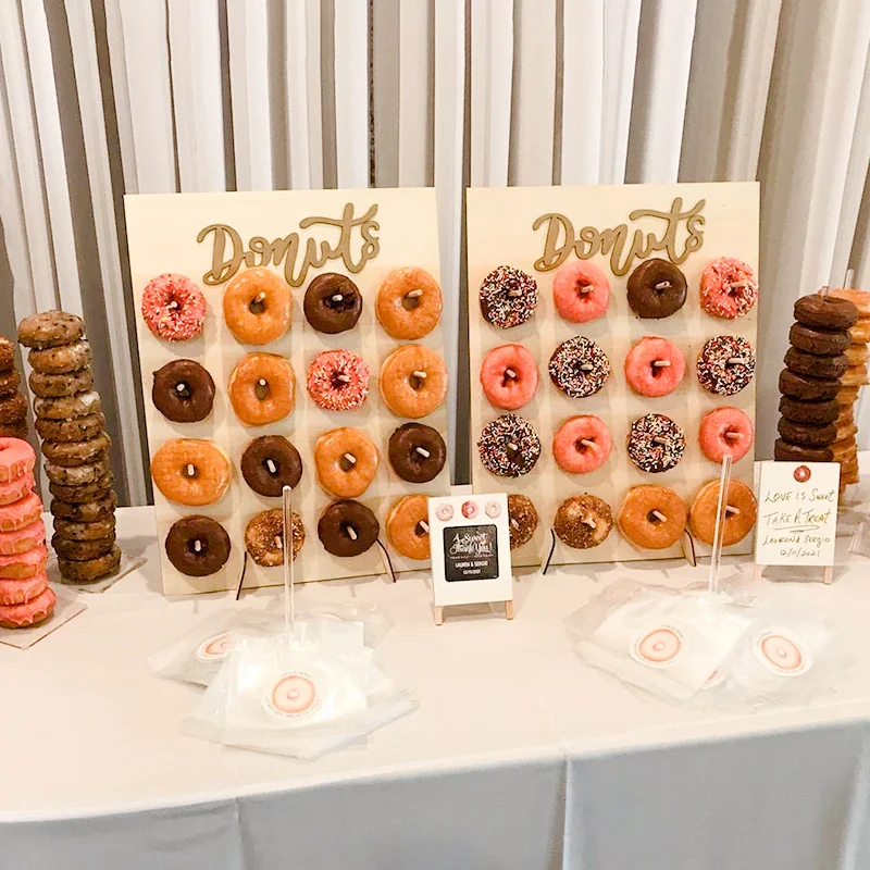 Wooden Donut Boards Stand Hanging Donuts Table Wedding Decorations Accessories Baby Shower Kids Birthday Party Decor