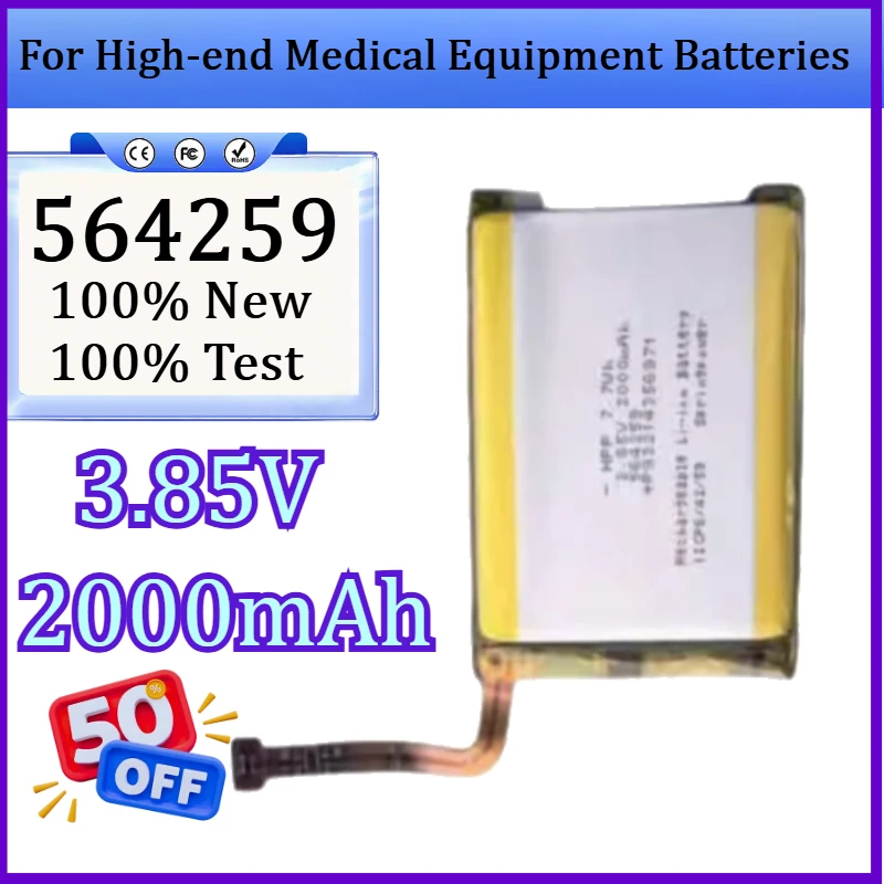 

New 564259 P93239027302 2000mAh 3.85V Battery for High-end Medical Equipment Batteries