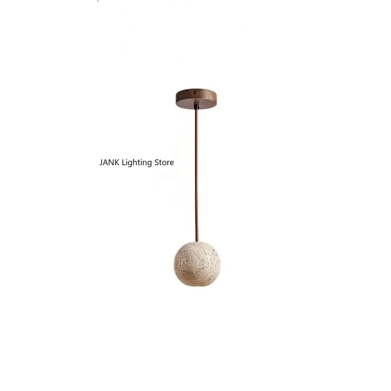 Nordic pietra naturale gialla stile Wabi Sabi comodino camera da letto sala da pranzo piccola luce rotonda illuminazione a sospensione creativa minimalista