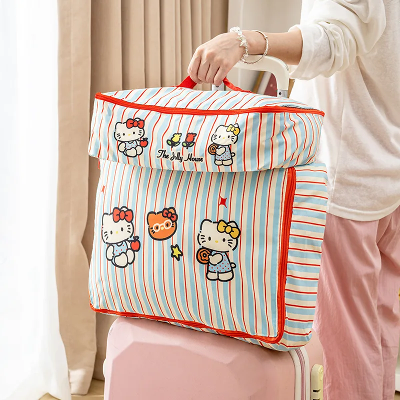 Hello Kitty Striped Travel Storage Bags Waterproof Suitcase Packing Organizers Bag For Clothes Underwear Shoes Organization Gift view 4