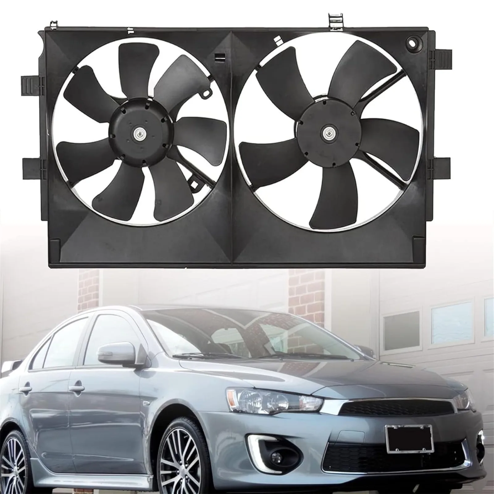 US  Radiator Cooling Fan Assembly Replacement for 2008-2017 Mitsubishi Lancer DE ES SE GT GTS MI3115139 1355A131